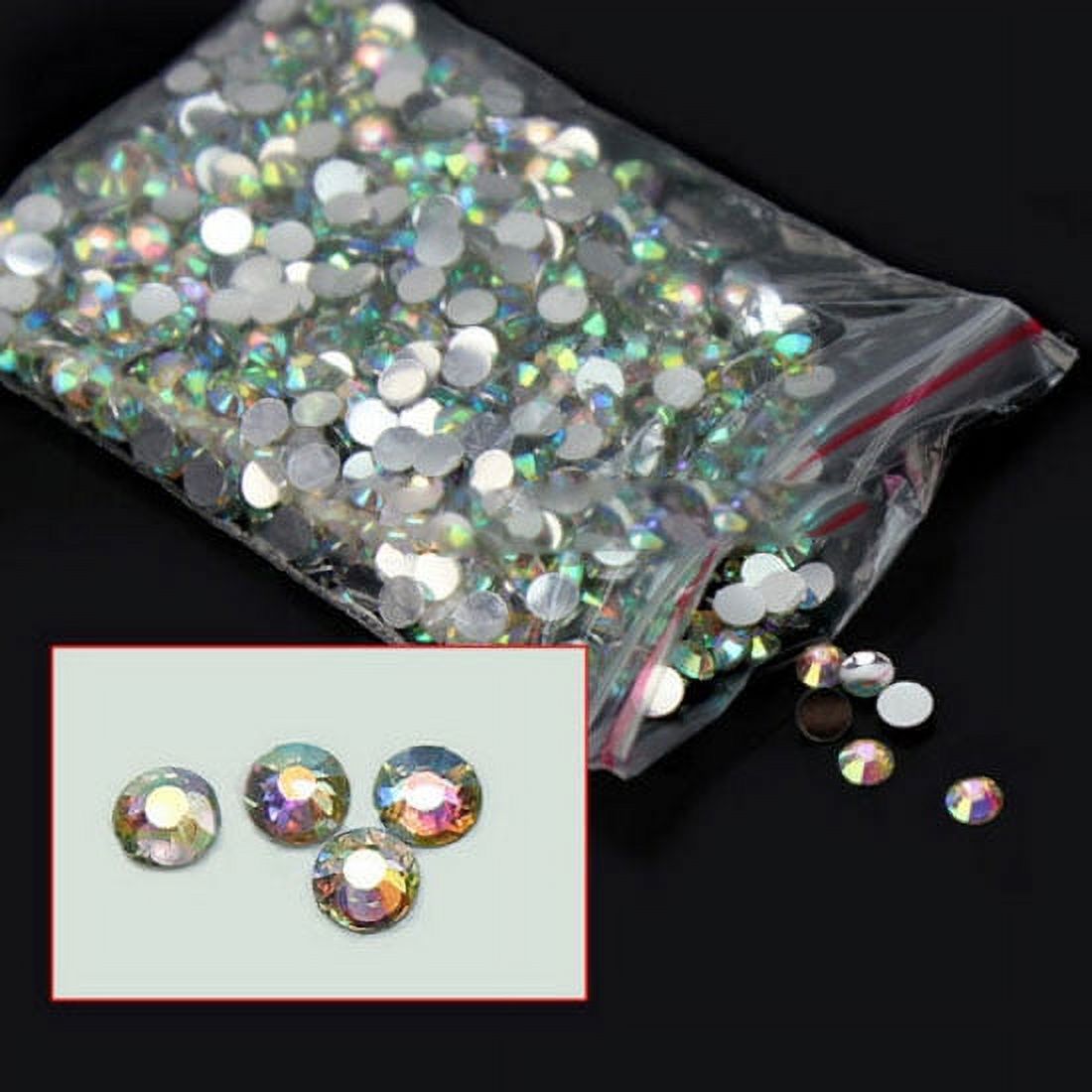 Besufy Embellishments,1000 Pack Round Flatback Scrapbooking DIY Craft  Rhinestone Beads